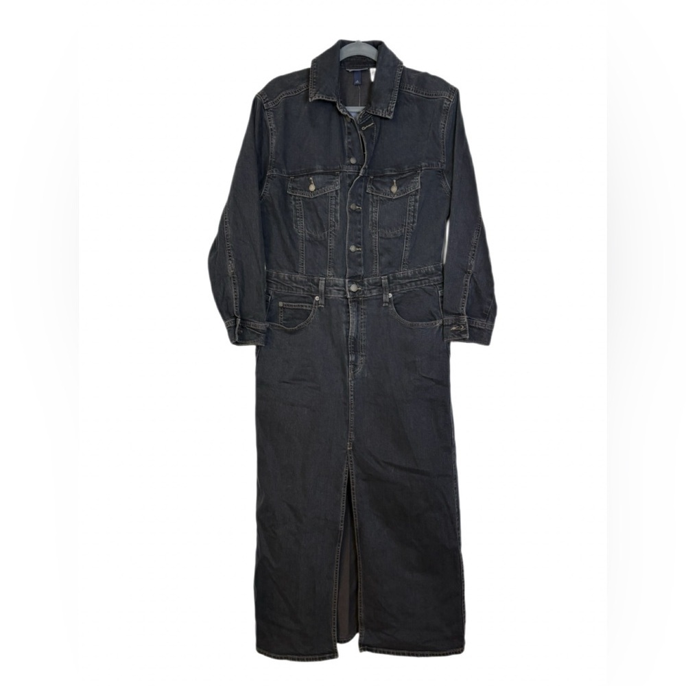 Long Sleeve Denim Maxi Dress Universal Thread Black Wash NWT Size 10 - Picture 4 of 8